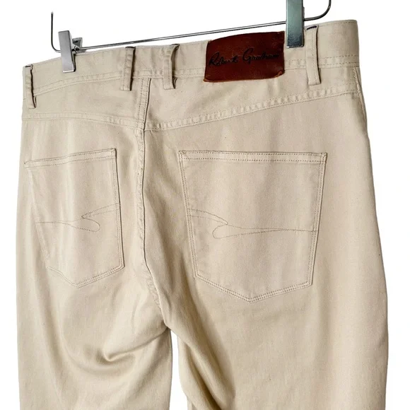 Robert Graham Classic Yates Khaki Tan Pants Size 32 - Picture 4 of 9